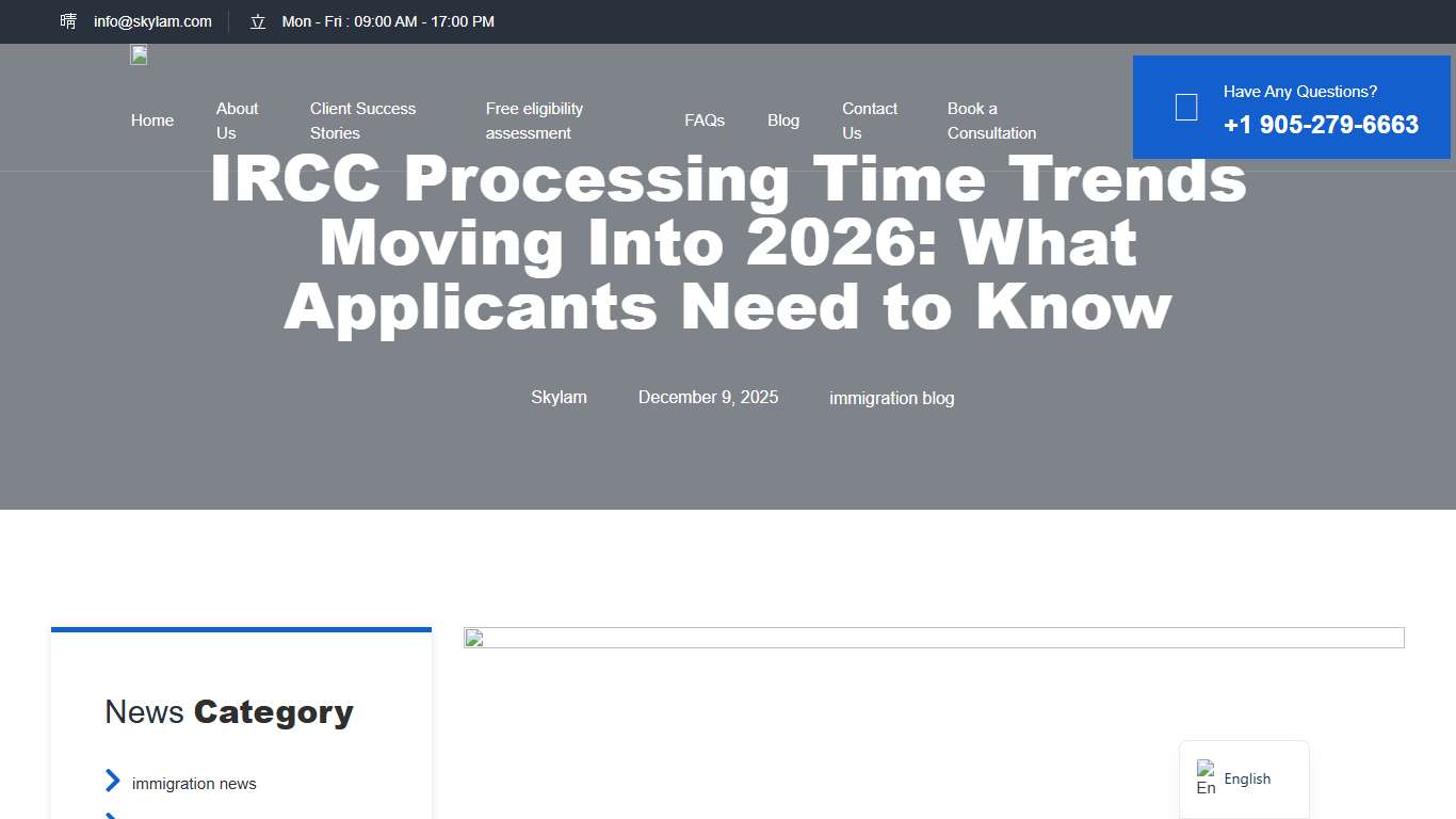 IRCC Processing Time Trends Moving Into 2026: What Applicants Need to Know – Skylam Consultancy and Immigration Services